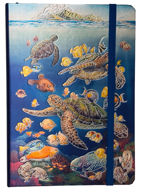 Cuaderno de diario de aluminio hawaiano Ocean of Friends "5 x 7"
