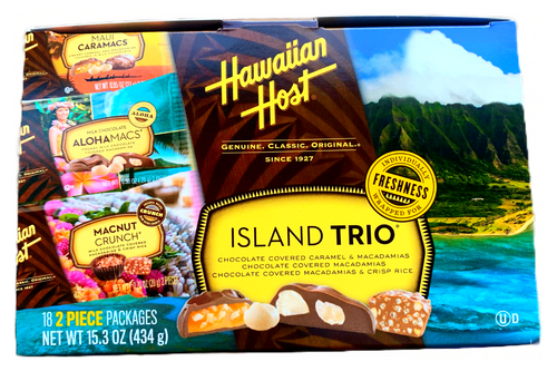 Hawaiian Host Island Trio Gift 18 Pack - Chocolate-Covered Macnuts | Hawaiian Host