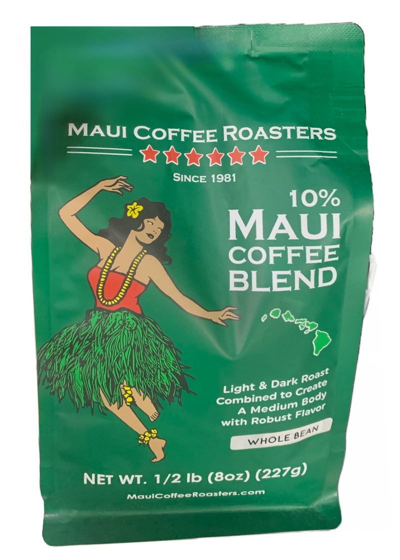 Maui Coffee Roasters 10% Maui Blend Whole Bean