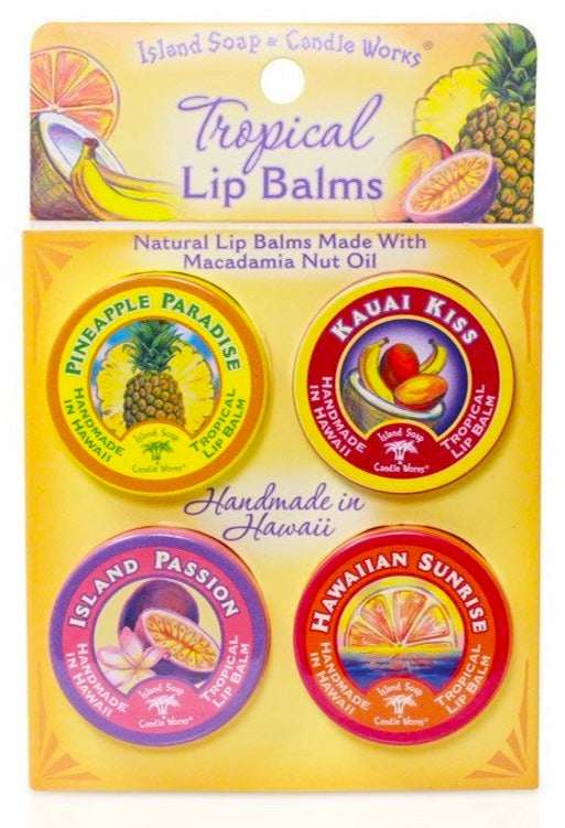 Island Soap & Candleworks Lip Balm Tin Sample Pack | All Natural Hawaiian Lip Treats