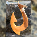 da Hawaiian Store Hand-Carved Polynesian Smooth Wood Makau Fish Hook