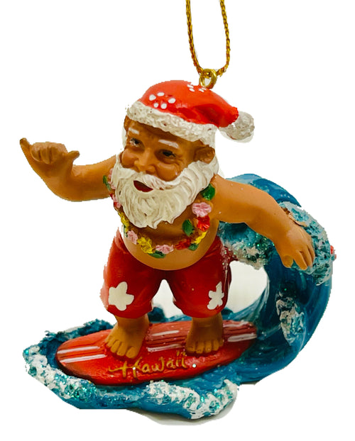 Island Heritage Hawaiian Surfing Santa Christmas Ornament