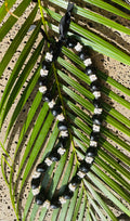Hawaiian Lei Necklace of Kukui Nuts and White Mongo Shells (Choose Color)