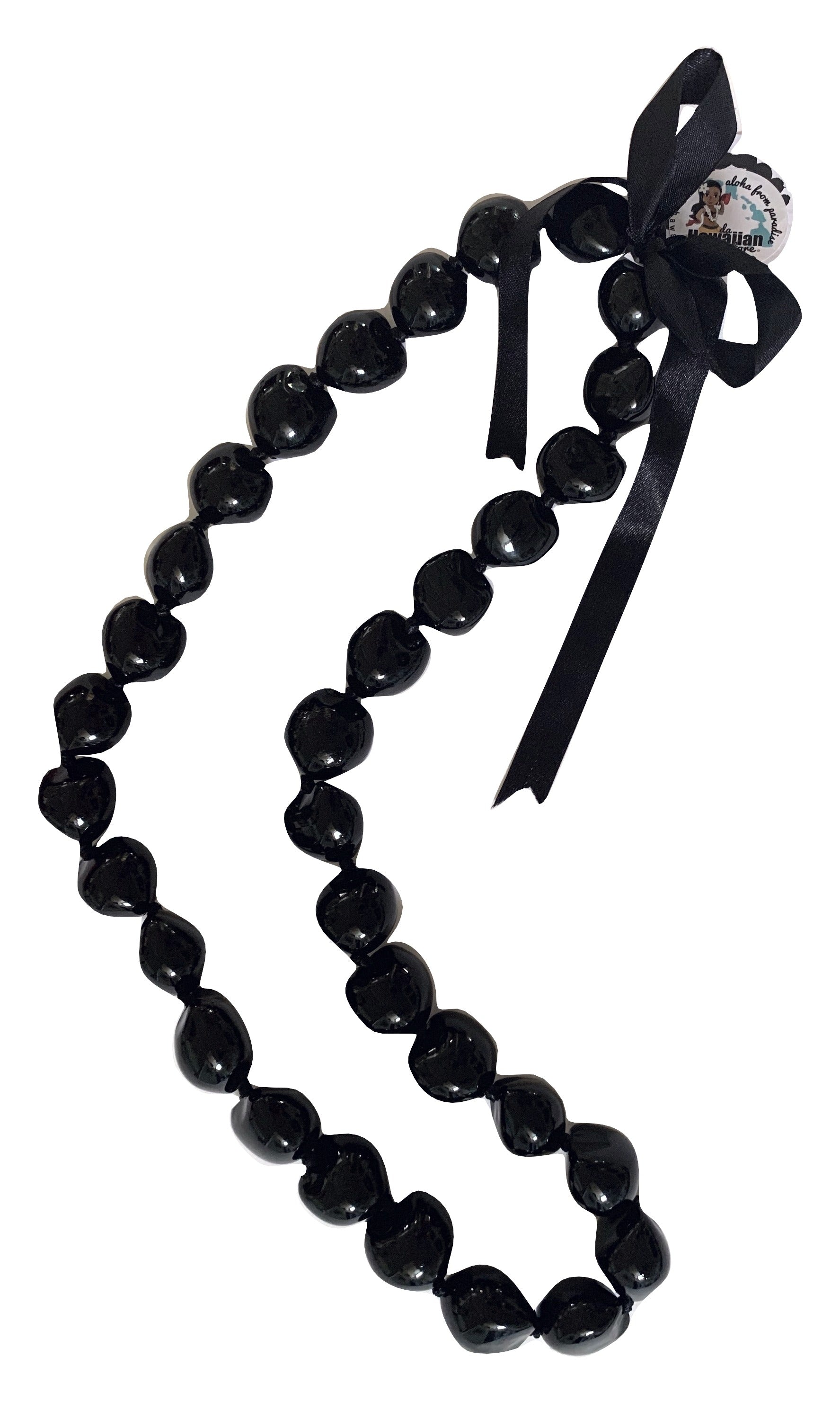 Hawaiian Necklace Kukui Nut Lei - Dark Brown Beads | eBay