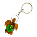 da Hawaiian Store Wood Honu Turtle Keychain with Handpainted Flower (Choose)
