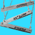 Hand Stamped Hawaiian Aluminum and Stainless Bar Necklace (Choose from three designs)