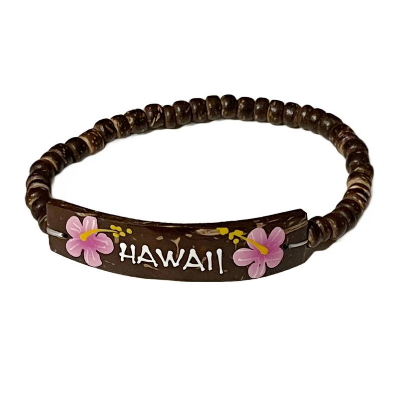 Coconut Hand Painted Flower Bracelet (Choose your design)