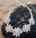 Beachy Shell Flower on Natural Cord (Choose from Necklace or Bracelet)