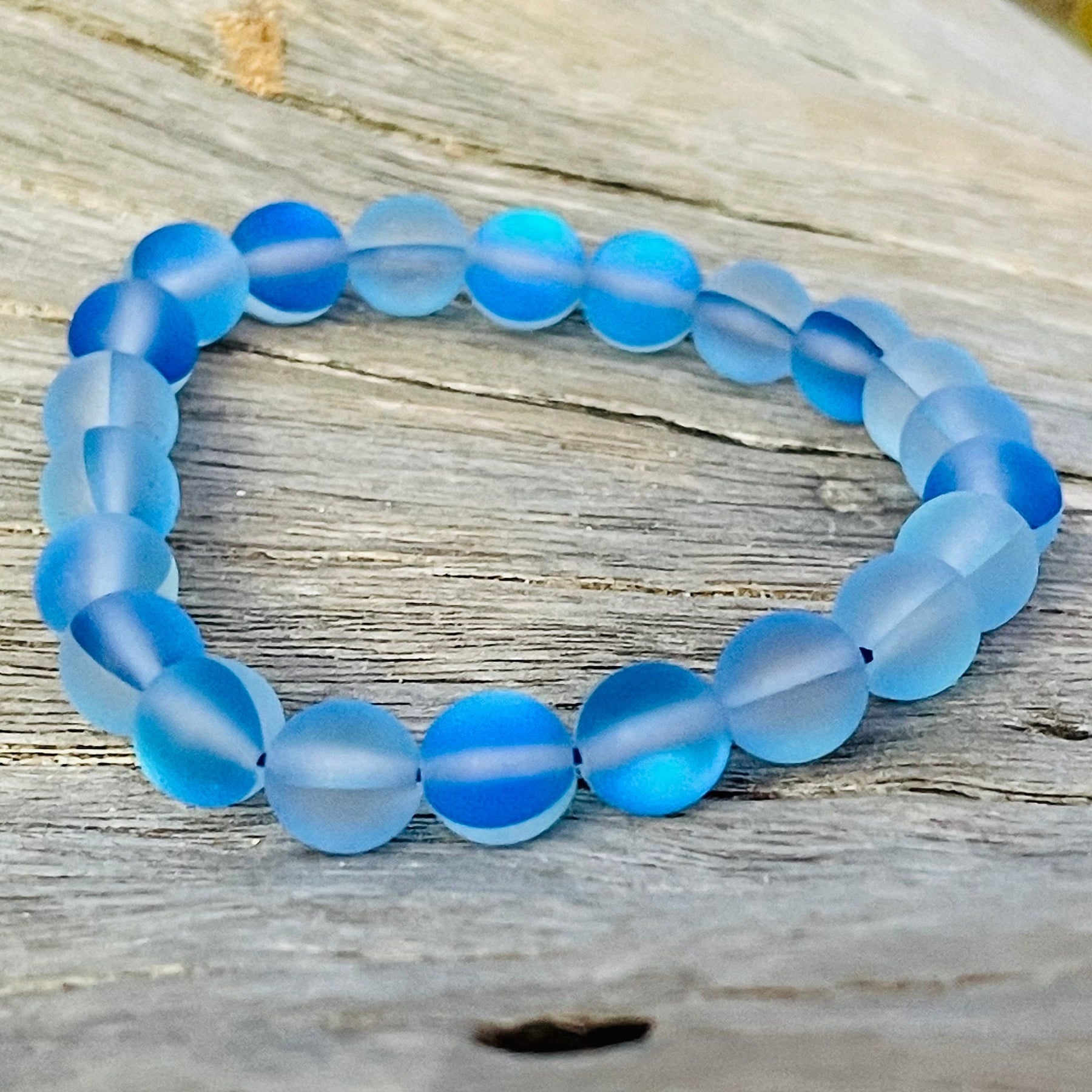 450pcs 8mm Blue Glass Beads 15 Styles Sea Blue Crackle Glass Bead Round  Loose Beads Spacers Craft Glass Beads for Summer Boho Hawaii Bracelets