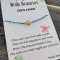 da Hawaiian Store Life is a Beach Honu Turtle Wish Bracelet" (Choose Color)