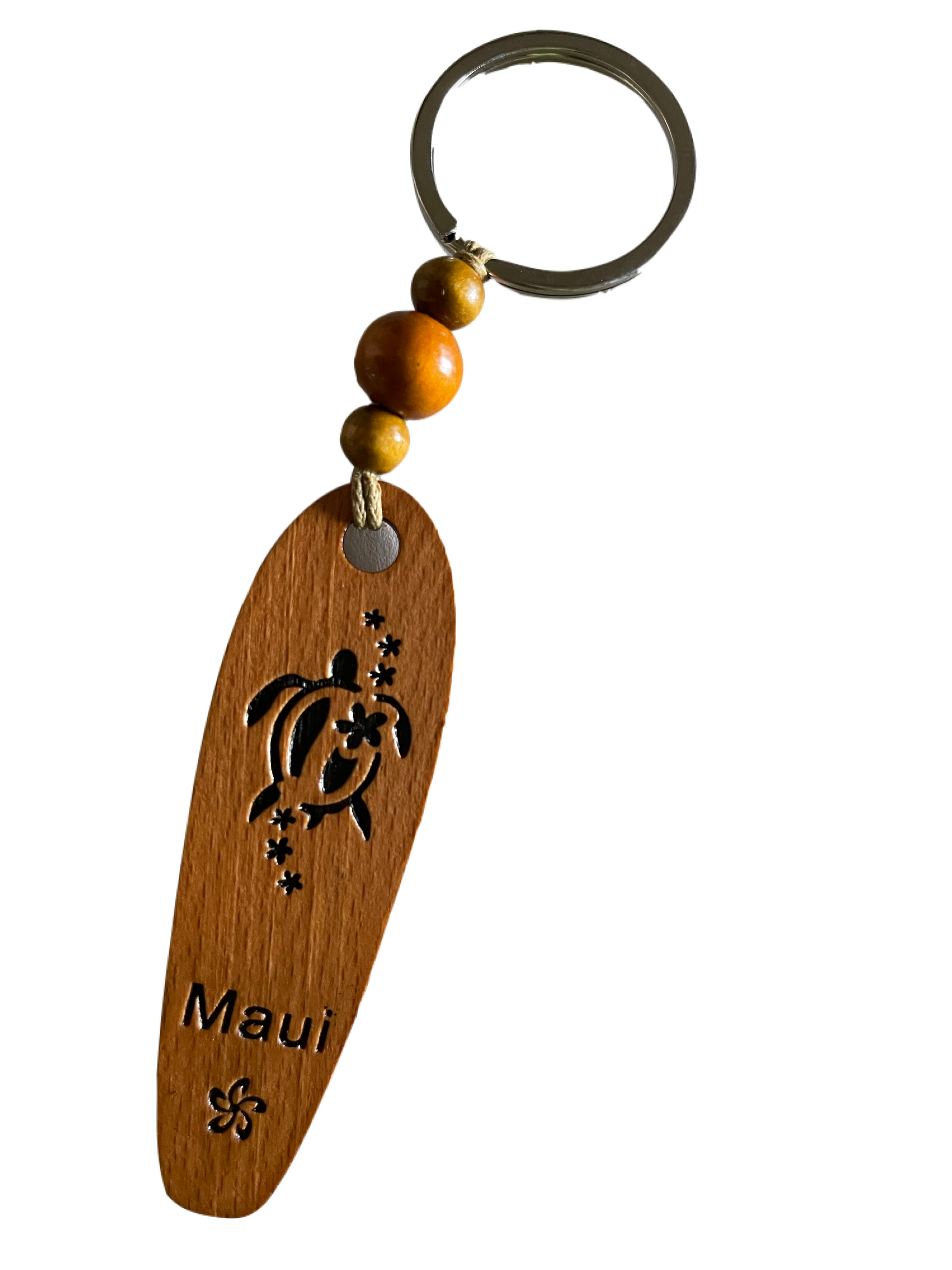 Wooden Maui Cutout Surfboard Keychain (Choose Design) – da