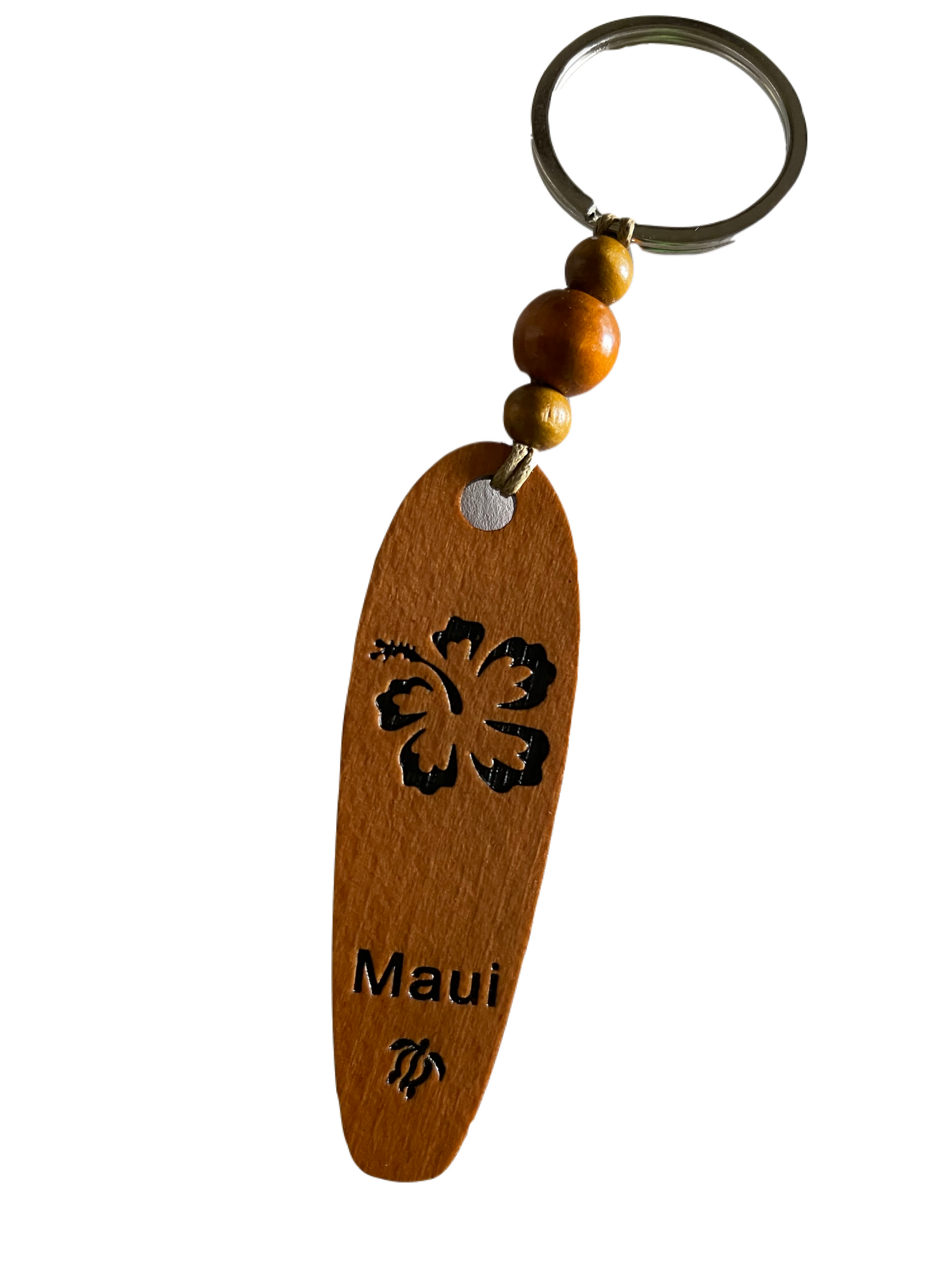 Wooden Maui Cutout Surfboard Keychain (Choose Design)