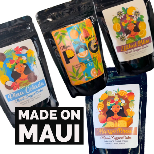 Maui Sugar Scrubs Lilikoi Bliss, POG, Mango Bread and Pina Colada